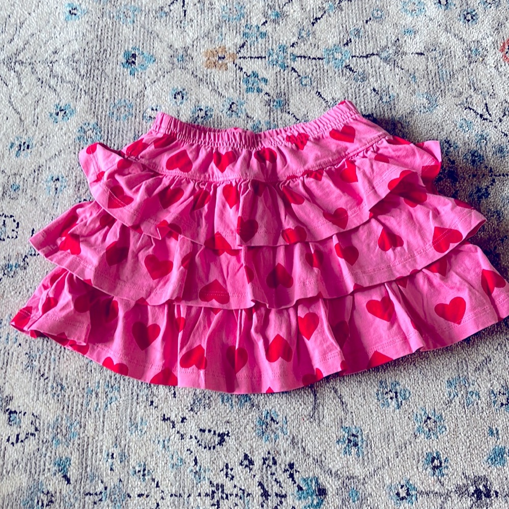 Hanna Andersson Pink Heart Ruffle Skort; size 120(6)